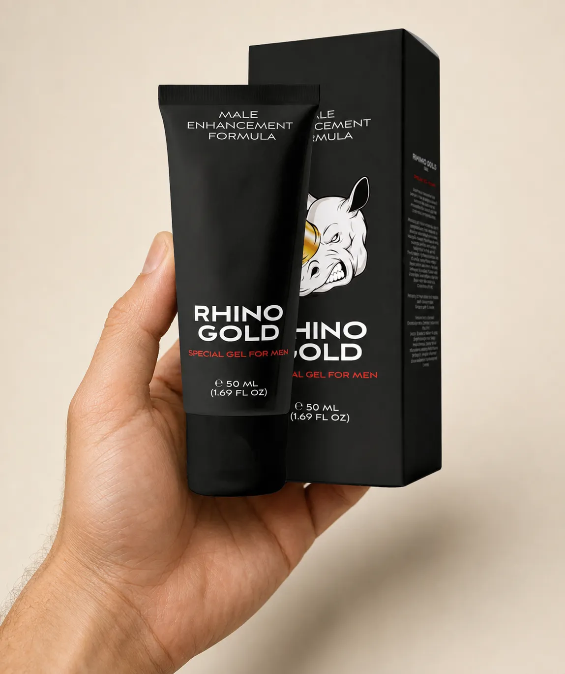 Rhino Gold Gel — le produit en main